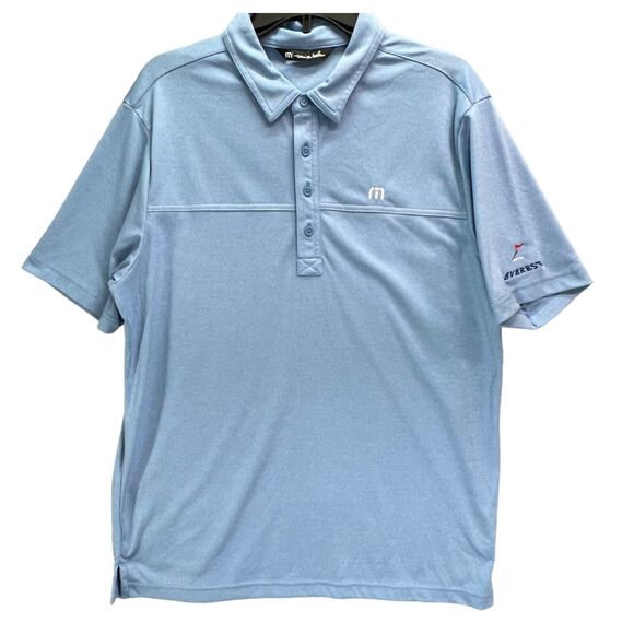 Travis Mathew Golf Polo Mens L Blue Player Special Performance Everest Logo - Picture 1 of 13